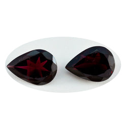 Riyogems 1PC Genuine Red Garnet Faceted 10X14 mm Pear Shape great Quality Loose Gemstone