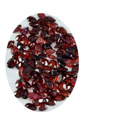 riyogems 1 st naturlig röd granat fasetterad 4x6 mm päronform sten av utmärkt kvalitet