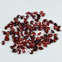 Riyogems 1PC Natural Red Garnet Faceted 4X6 mm Pear Shape excellent Quality Stone