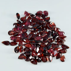 Riyogems 1PC Real Red Garnet Faceted 5x7 mm Pear Shape pretty Quality Gemstone