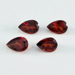 Riyogems 1PC Natural Red Garnet Faceted 7x10 mm Pear Shape lovely Quality Loose Gems