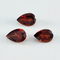 Riyogems 1PC Real Red Garnet Faceted 8x12 mm Pear Shape handsome Quality Loose Stone