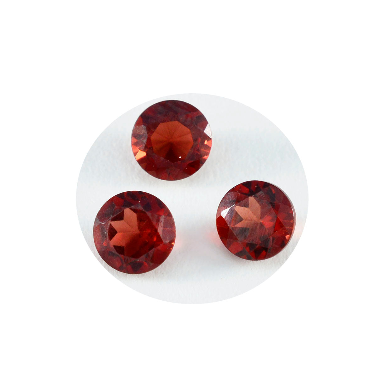 Riyogems 1PC Natural Red Garnet Faceted 10x10 mm Round Shape A Quality Gems