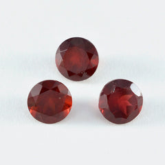 Riyogems 1PC Genuine Red Garnet Faceted 12x12 mm Round Shape AAA Quality Gemstone