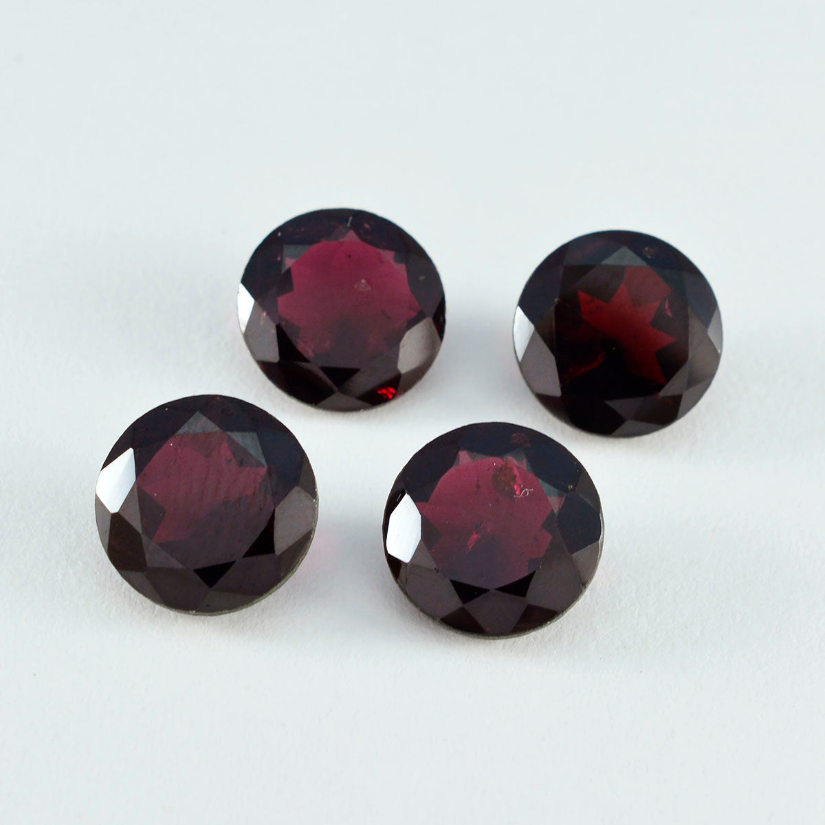 riyogems 1шт натуральный красный гранат ограненный 13х13 мм круглая форма а+ качество сыпучий драгоценный камень