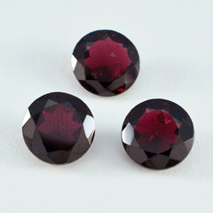 Riyogems 1PC Real Red Garnet Faceted 14x14 mm Round Shape A+1 Quality Loose Gems