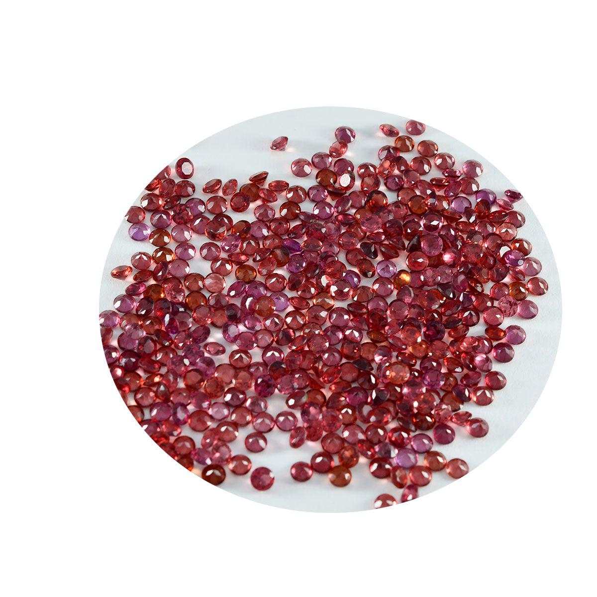 Riyogems 1 pieza de granate rojo natural facetado 4X4 mm forma redonda piedra preciosa de calidad dulce