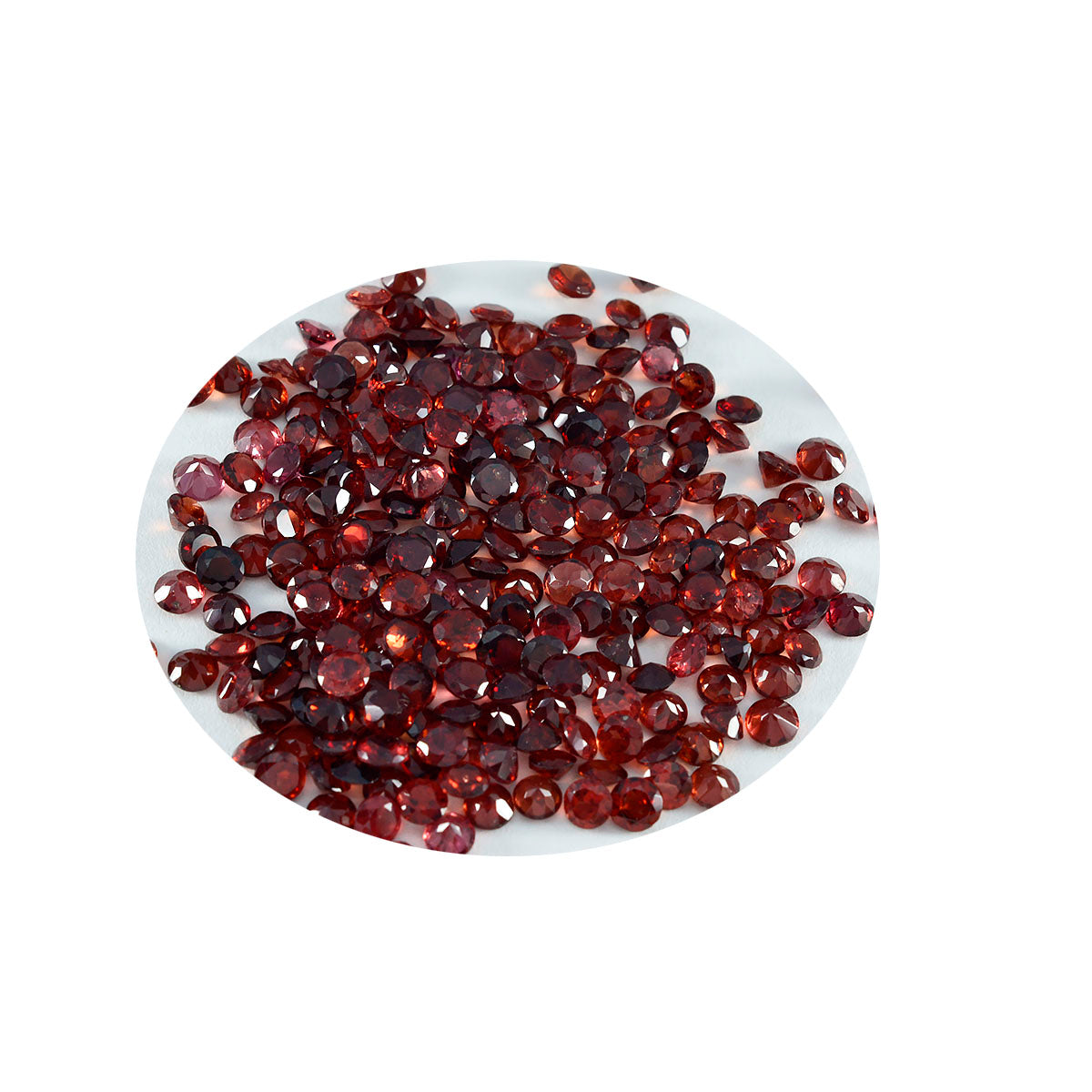 Riyogems 1PC Natural Red Garnet Faceted 4X4 mm Round Shape sweet Quality Gemstone