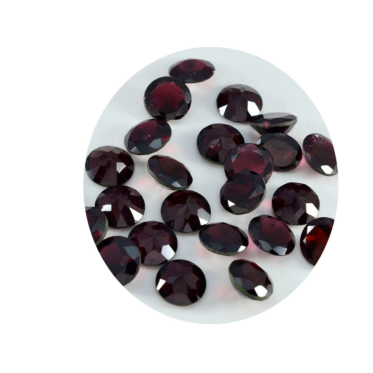 riyogems 1pc natural red garnet faceted 7x7 mm round shape beauty quality loose stone