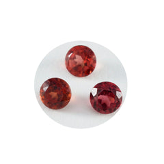 Riyogems 1PC Real Red Garnet Faceted 8x8 mm Round Shape amazing Quality Loose Gemstone