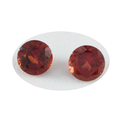 Riyogems 1PC Genuine Red Garnet Faceted 9x9 mm Round Shape cute Quality Gem