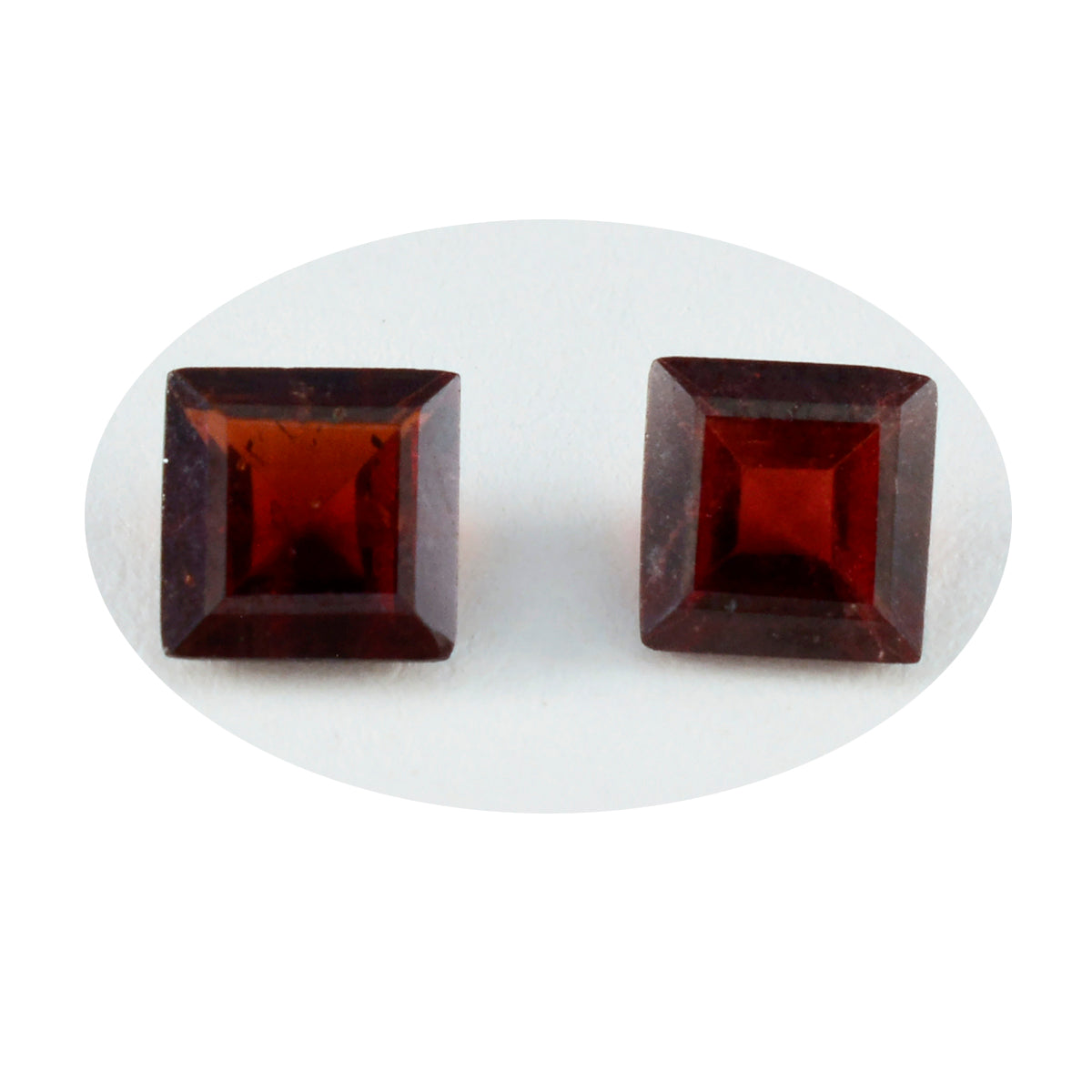 Riyogems 1 Stück natürlicher roter Granat, facettiert, 10 x 10 mm, quadratische Form, gut aussehende, hochwertige lose Edelsteine