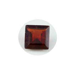 Riyogems 1 Stück echter roter Granat, facettiert, 11 x 11 mm, quadratische Form, schön aussehender, hochwertiger loser Stein