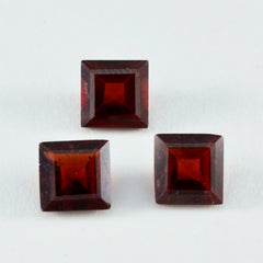 Riyogems – grenat rouge véritable à facettes, forme carrée, belle qualité, pierre ample, 11x11mm, 1 pièce