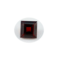 Riyogems 1PC Natural Red Garnet Faceted 13x13 mm Square Shape pretty Quality Gem