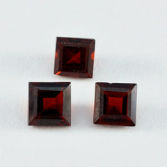 riyogems 1pc grenat rouge naturel facetté 13x13 mm forme carrée jolie pierre précieuse de qualité