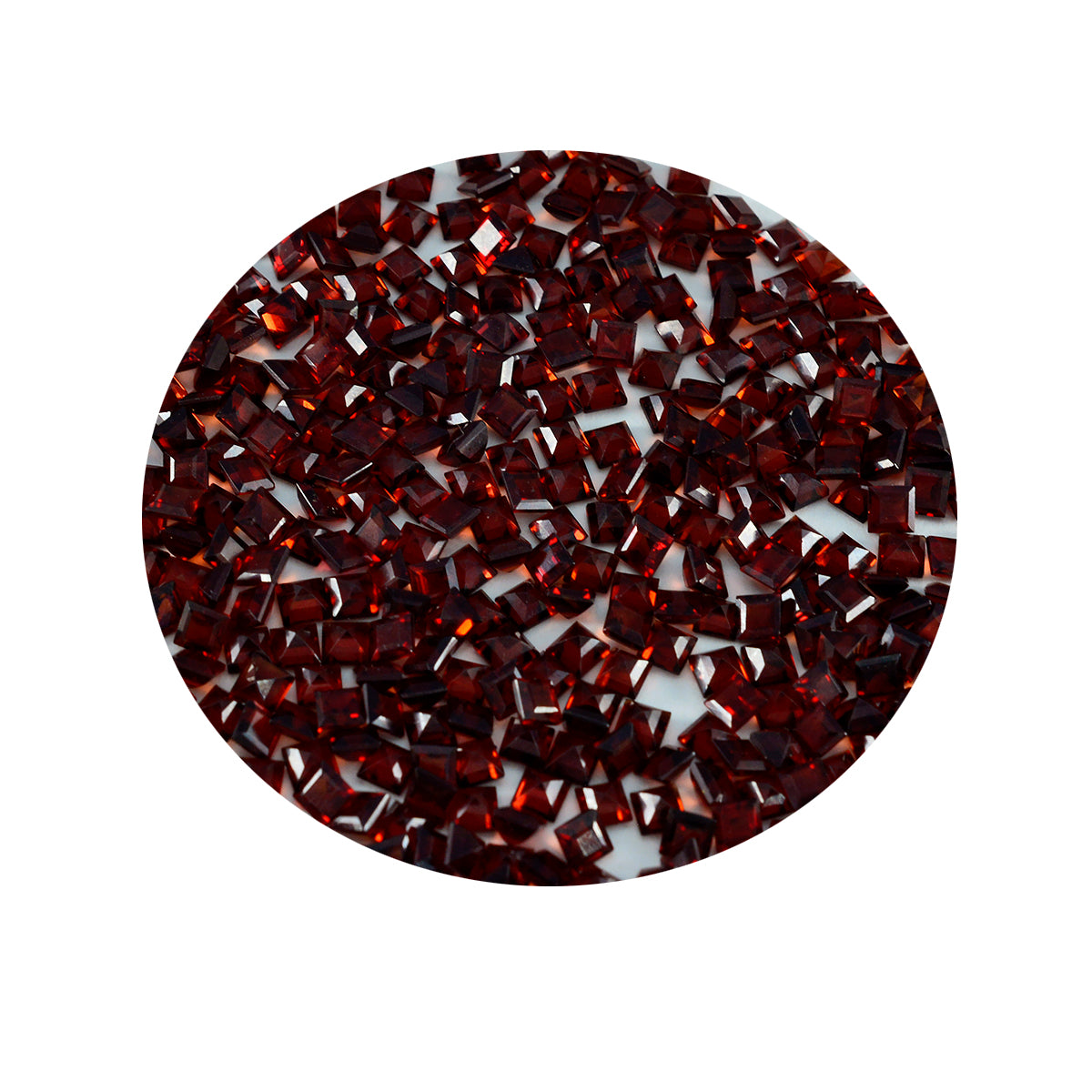 Riyogems 1PC Genuine Red Garnet Faceted 3x3 mm Square Shape A1 Quality Loose Stone