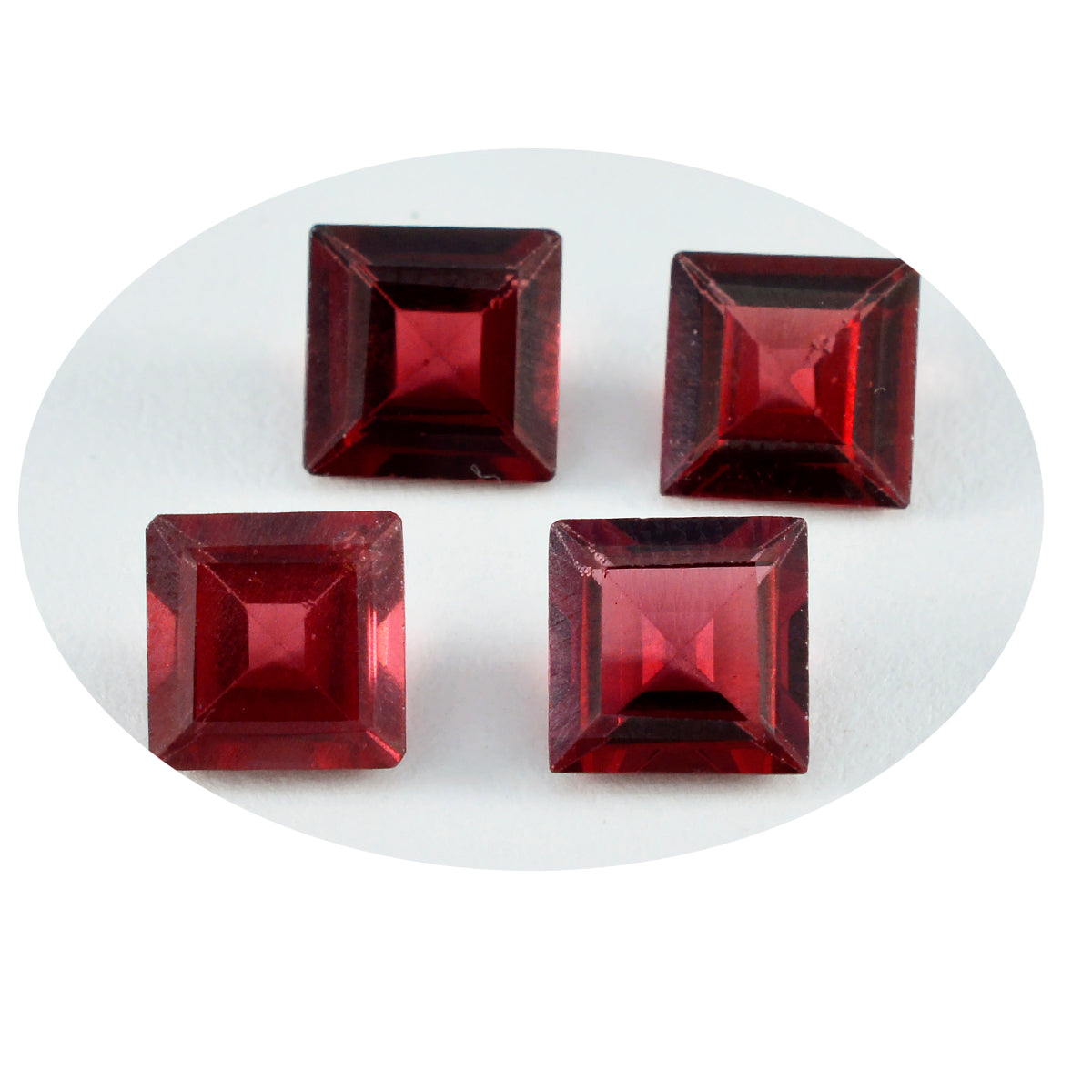 Riyogems 1PC Real Red Garnet Faceted 8x8 mm Square Shape pretty Quality Gemstone