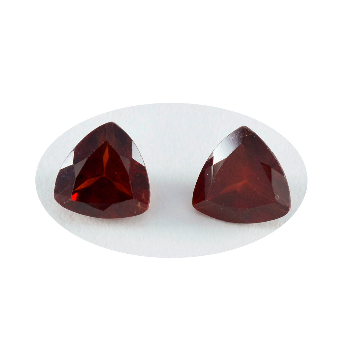 Riyogems 1PC Genuine Red Garnet Faceted 10x10 mm Trillion Shape sweet Quality Gem