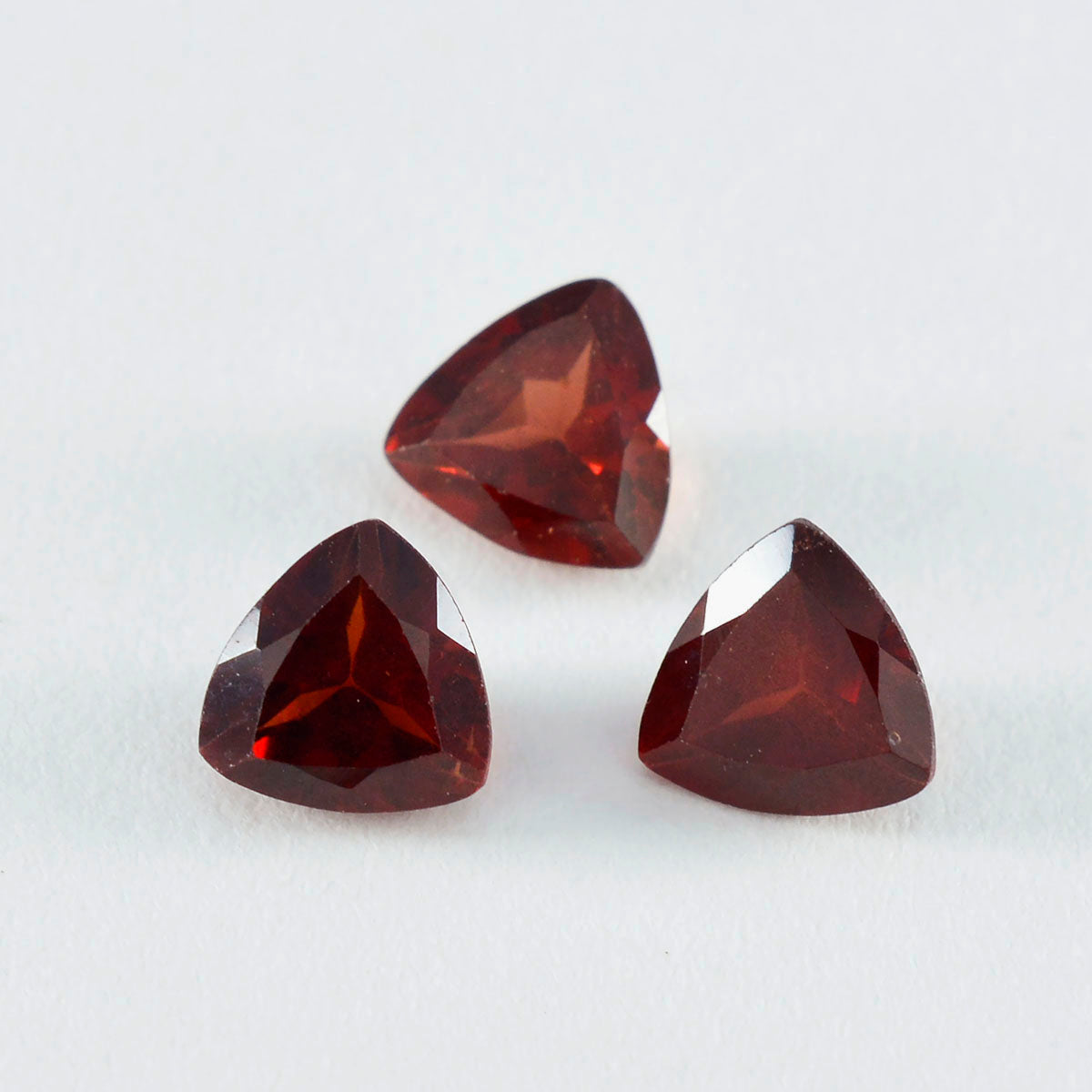 Riyogems 1PC Natural Red Garnet Faceted 11x11 mm Trillion Shape superb Quality Gems