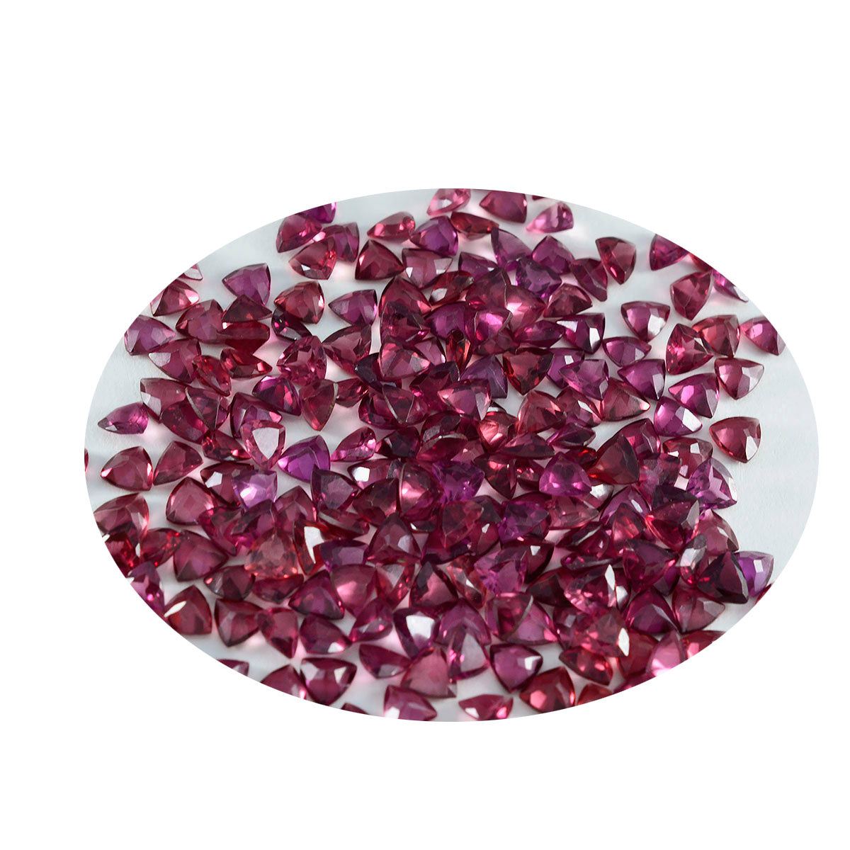 Riyogems 1PC Natural Red Garnet Faceted 5X5 mm Trillion Shape handsome Quality Gemstone