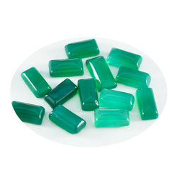 Riyogems 1pc cabochon onyx vert 5x10 mm forme baguette gemme de superbe qualité