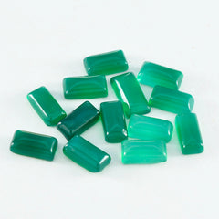 Riyogems 1 pieza cabujón de ónix verde 6x12 mm forma Baguett gemas de calidad impresionante