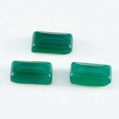 Riyogems 1PC Green Onyx Cabochon 7x14 mm Baguett Shape beauty Quality Stone