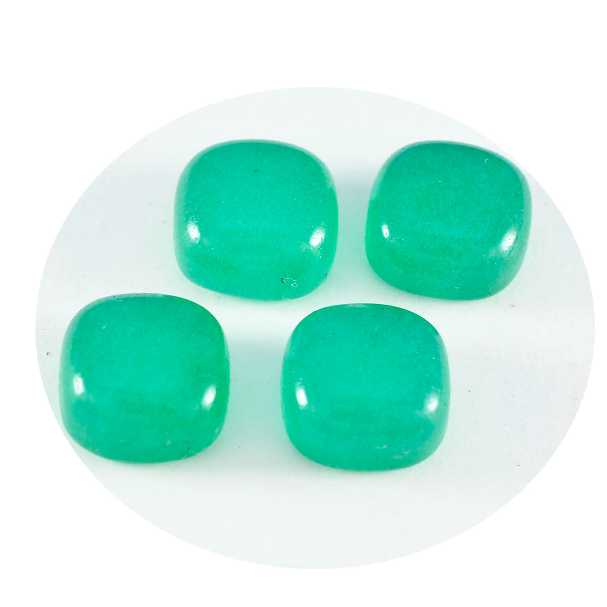 Riyogems 1 Stück grüner Onyx-Cabochon, 6 x 6 mm, Kissenform, AA-Qualität, loser Stein