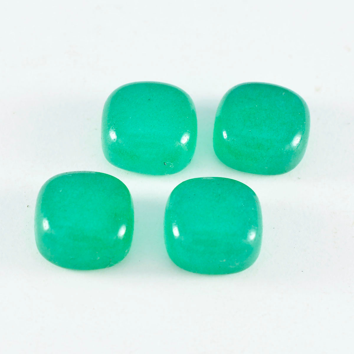 Riyogems 1 cabujón de ónix verde de 0.276 x 0.276 in, forma de cojín, piedra preciosa suelta de calidad AAA