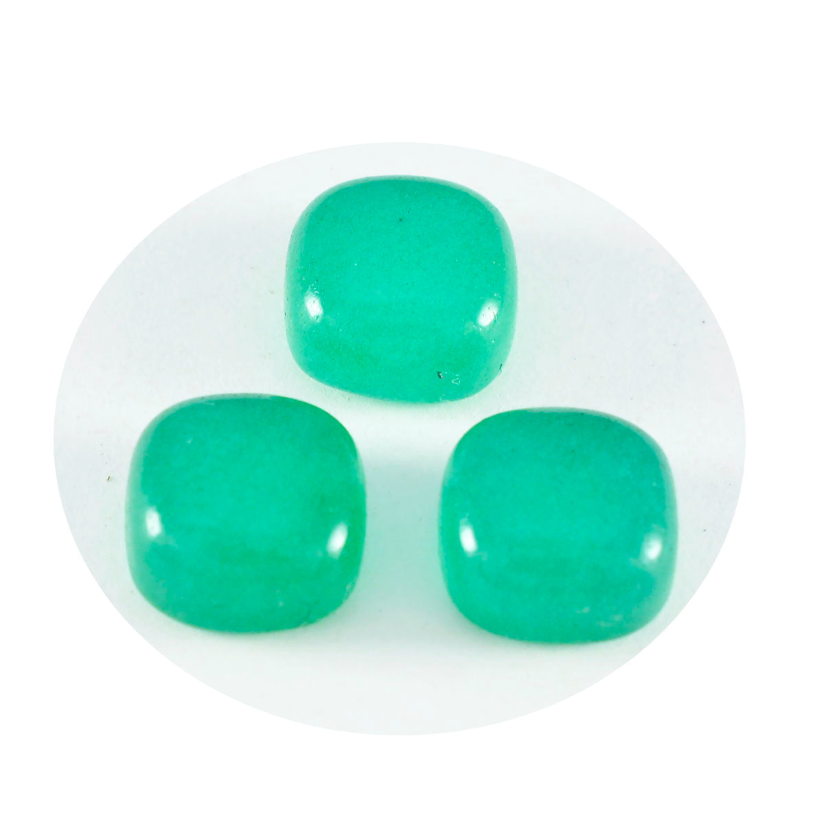 Riyogems 1 pieza cabujón de ónix verde 8x8 mm forma de cojín gema de calidad A+