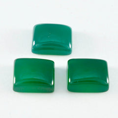 Riyogems 1 Stück grüner Onyx-Cabochon, 10 x 14 mm, achteckige Form, schöner Qualitätsstein