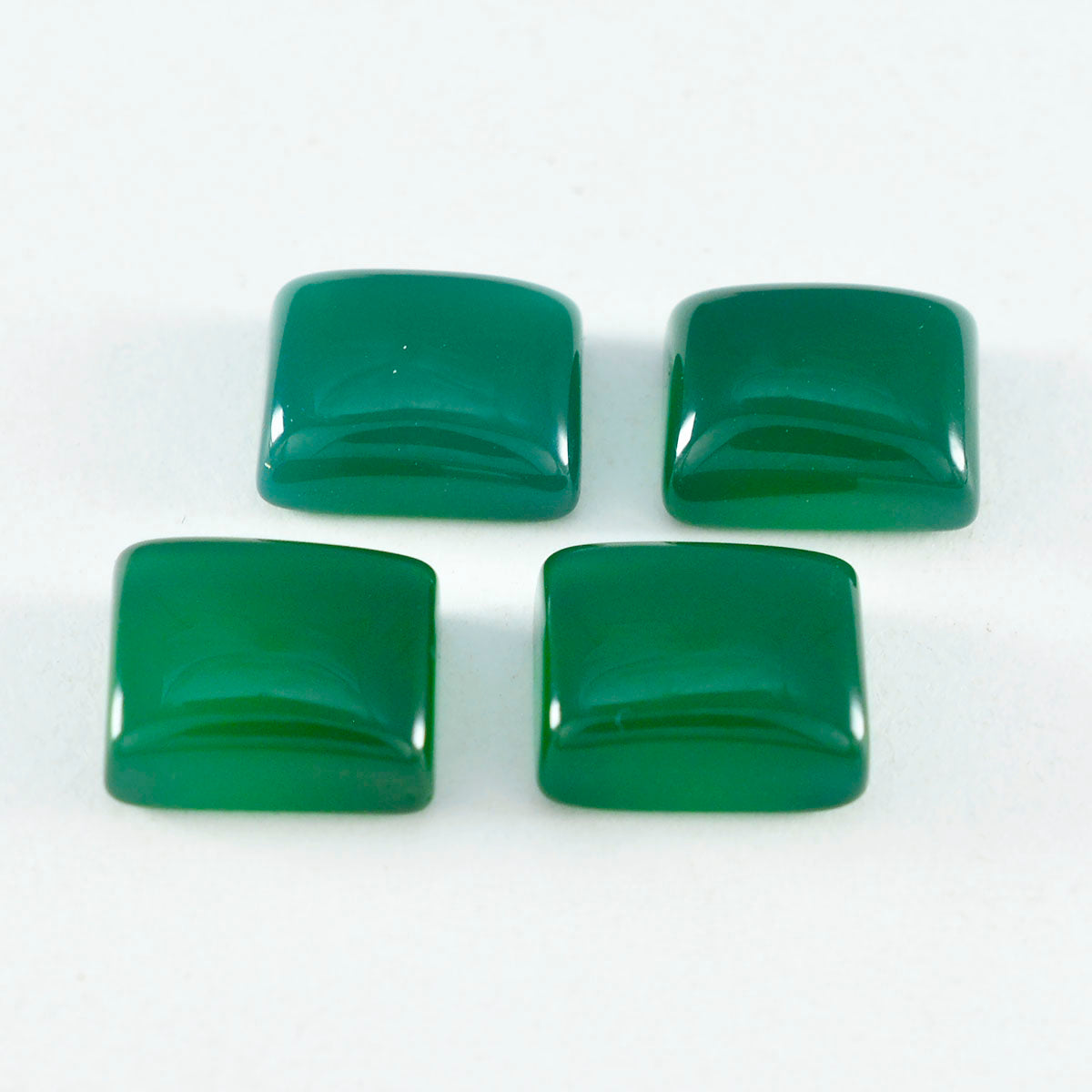 Riyogems 1 Stück grüner Onyx-Cabochon, 12 x 16 mm, achteckige Form, Edelstein von ausgezeichneter Qualität
