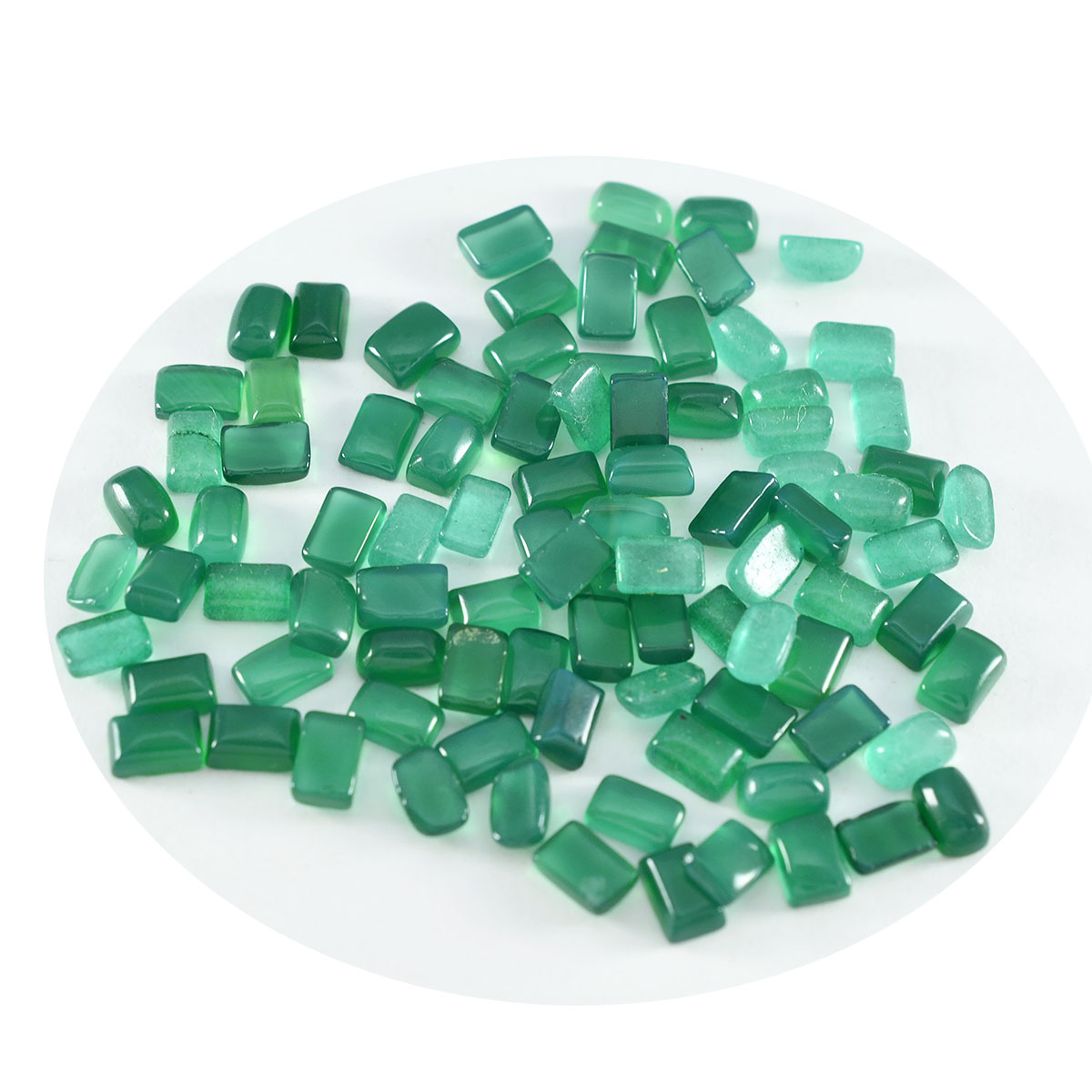 riyogems 1 шт., зеленый оникс, кабошон 4x6 мм, восьмиугольная форма, драгоценный камень хорошего качества