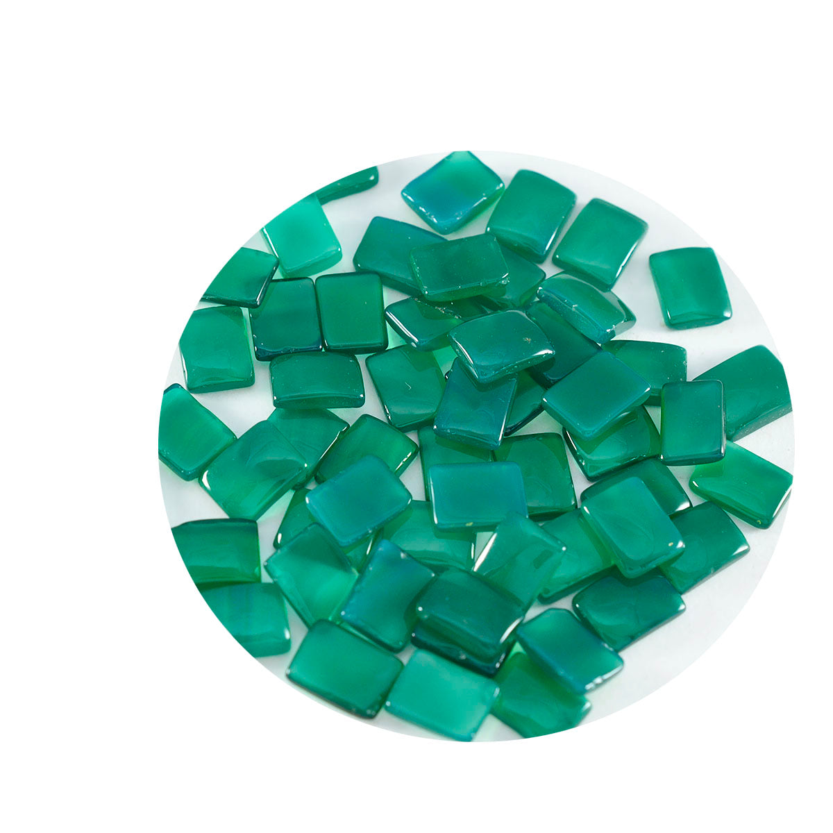 riyogems 1 st grön onyx cabochon 5x7 mm oktagon form fin kvalitet lös pärla