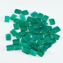 Riyogems 1 pieza cabujón de ónix verde 6x8mm forma octágono gemas sueltas de hermosa calidad
