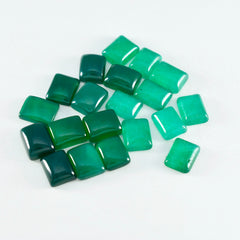 Riyogems 1 Stück grüner Onyx-Cabochon, 6 x 8 mm, achteckige Form, schöne, hochwertige lose Edelsteine