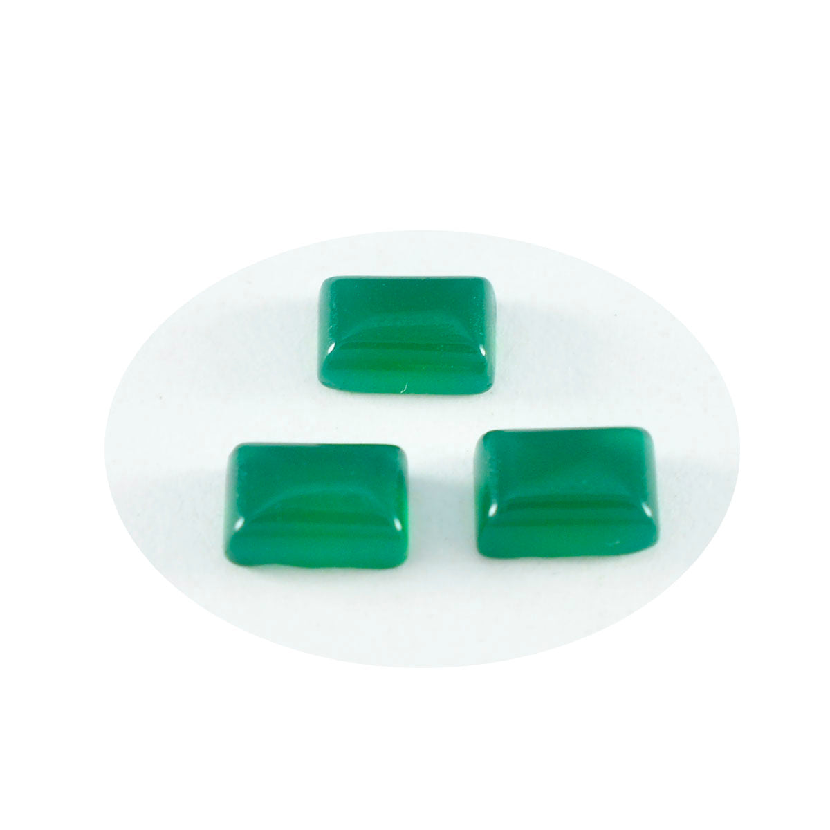 Riyogems 1PC Green Onyx Cabochon 7x9 mm Octagon Shape attractive Quality Loose Stone