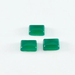 Riyogems 1pc cabochon onyx vert 7x9mm forme octogonale pierre en vrac de qualité attrayante