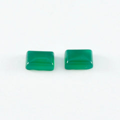 Riyogems 1PC Green Onyx Cabochon 7x9 mm Octagon Shape attractive Quality Loose Stone