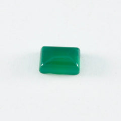 Riyogems 1PC Green Onyx Cabochon 8x10 mm Octagon Shape pretty Quality Loose Gemstone
