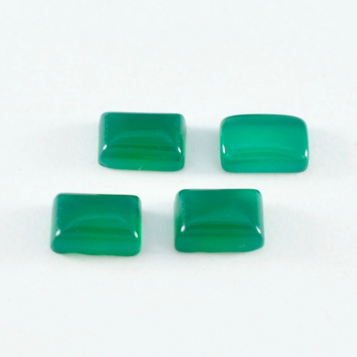 Riyogems 1 Stück grüner Onyx-Cabochon, 8 x 10 mm, Achteckform, hübscher, hochwertiger, loser Edelstein