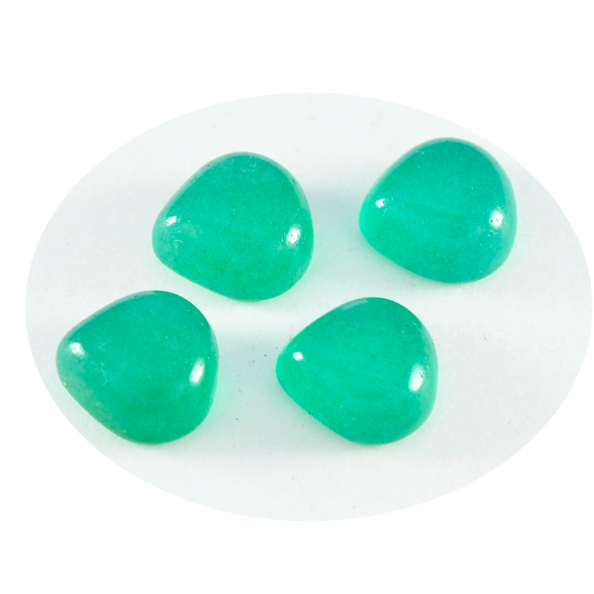 Riyogems 1PC Green Onyx Cabochon 10x10 mm Heart Shape startling Quality Stone