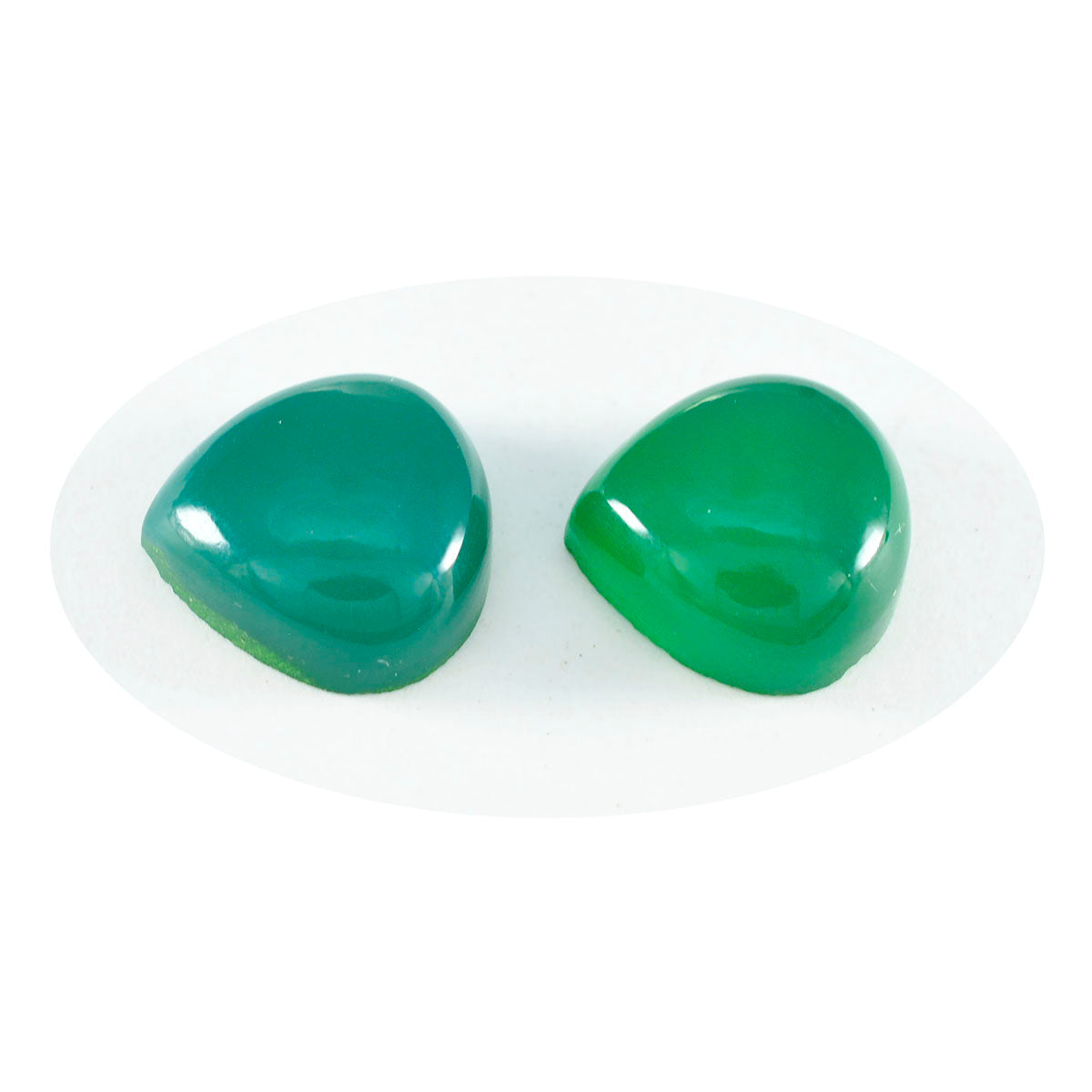 Riyogems 1 Stück grüner Onyx-Cabochon, 11 x 11 mm, Herzform, wunderbarer Qualitäts-Edelstein