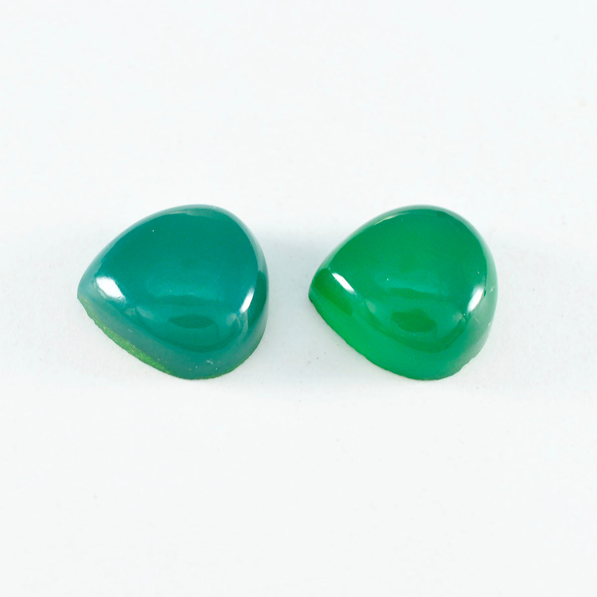 Riyogems 1 Stück grüner Onyx-Cabochon, 11 x 11 mm, Herzform, wunderbarer Qualitäts-Edelstein