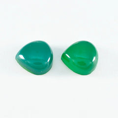 Riyogems 1 pieza cabujón de ónix verde 12x12mm forma de corazón gema suelta de calidad dulce