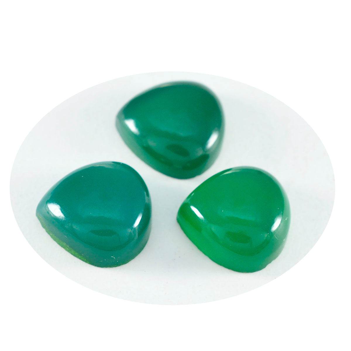 Riyogems 1PC Green Onyx Cabochon 12x12 mm Heart Shape sweet Quality Loose Gem