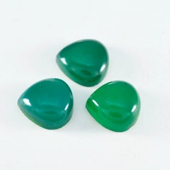 riyogems 1pc グリーン オニキス カボション 12x12 mm ハート形の甘い品質のルース宝石
