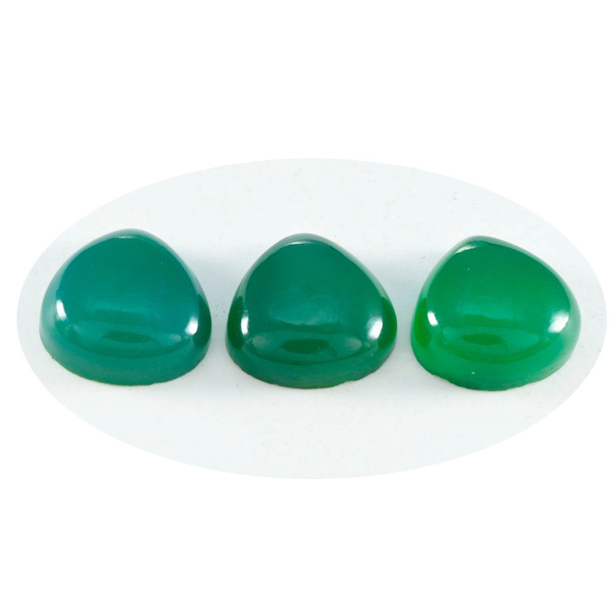 Riyogems 1 pieza cabujón de ónix verde 15x15 mm forma de corazón belleza calidad piedra preciosa suelta