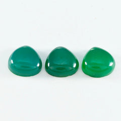Riyogems 1PC Green Onyx Cabochon 14X14 mm Heart Shape awesome Quality Loose Stone